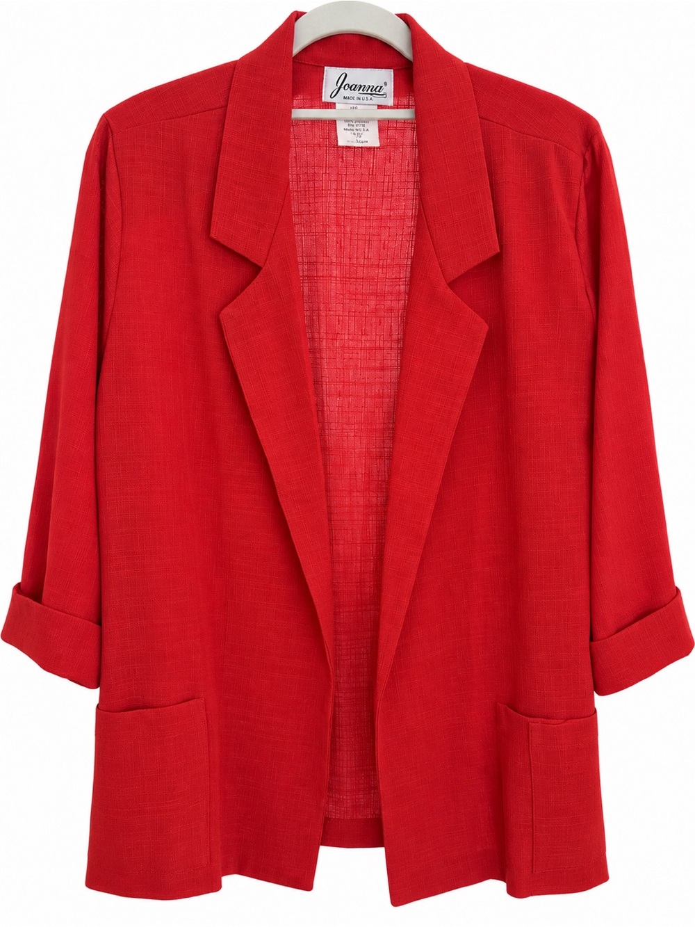 Anna Vibrant Red Open-Front Blazer Jacket
